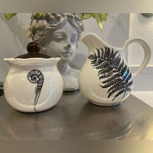 Cream Sugar Set Laura Zindel Vermont Studio Pottery Handmade Artisan Collectible